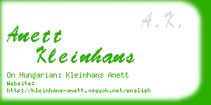 anett kleinhans business card